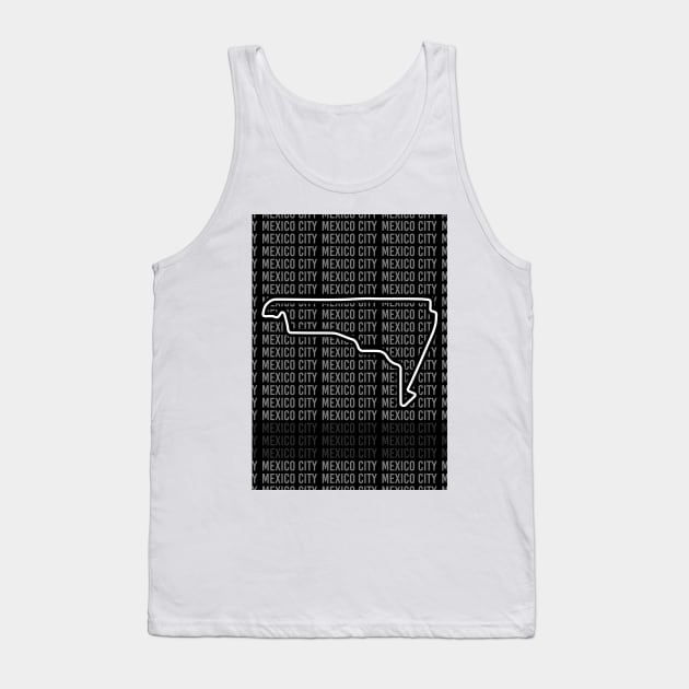 Mexico City - F1 Circuit - Black and White Tank Top by GreazyL